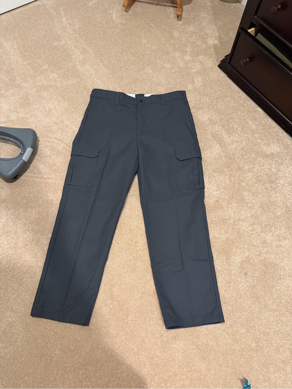 Men's Cargo Pants in Charcoal Gray - Clean Utility Style 38x32